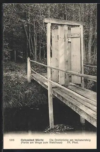 AK Müritz /Ostsee, Drehbrücke am Indianersteig