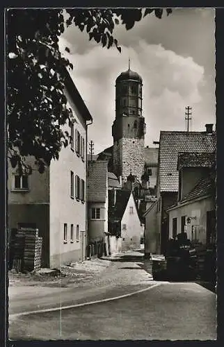 AK Dillingen /Donau, Strassenpartie mit Schlossblick