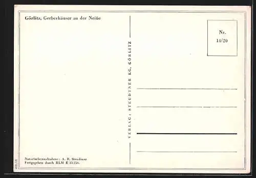 AK Görlitz, Gerberhäuser an der Neisse