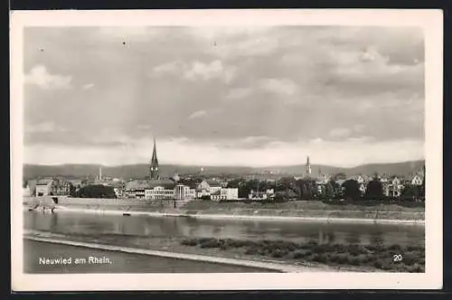 AK Neuwied am Rhein, Ortsansicht mit Kirche