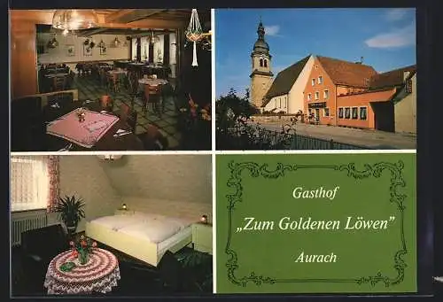 AK Aurach / Mfr., Gasthof zum Goldenen Löwen, Weinbergstrasse 1