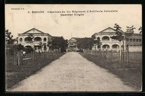 AK Saigon, Quartier Virgile, Casernes du 5me Régiment d`Artillerie Coloniale