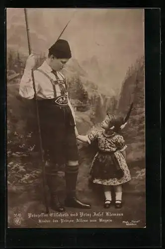 AK Prinzessin Elisabeth und Prinz Josef Klemens, Kinder des Prinzen Alfons von Bayern