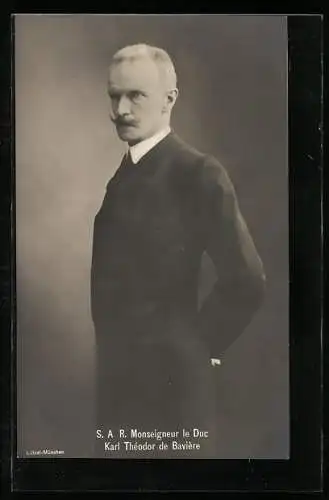 AK Porträt Karl Theodor von Bayern im Anzug