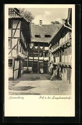 AK Braunschweig, Hof in der Langedammstrasse