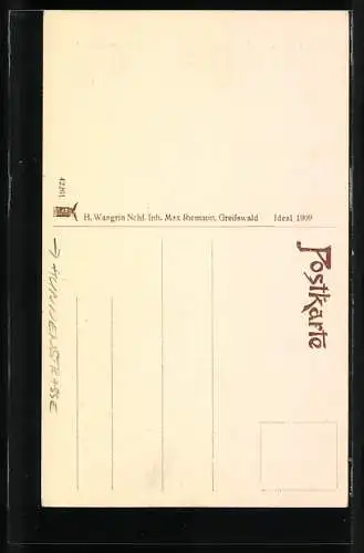 AK Greifswald, Hunnenstrasse und Nicolaikirche