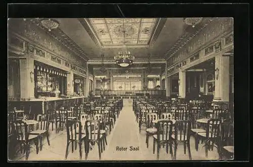 AK Braunschweig, Cafe Victoria Luise, Roter Saal