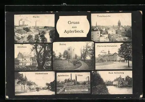 AK Aplerbeck, Hotel Haus Rodenberg, Provinzial-Heilanstalt, Aplerbecker Hütte