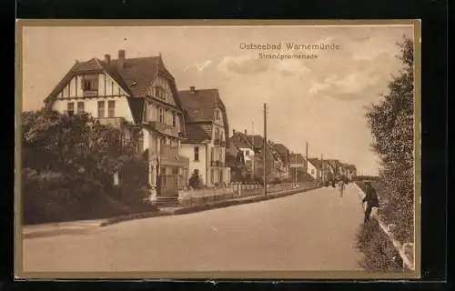 AK Warnemünde, Strassenpartie der Strandpromenade