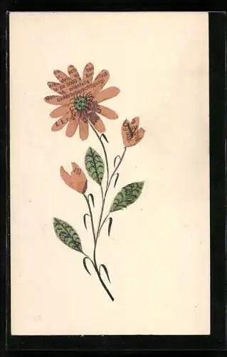 AK Blume aus Gewerbeberechtigungs-Formular, Collage