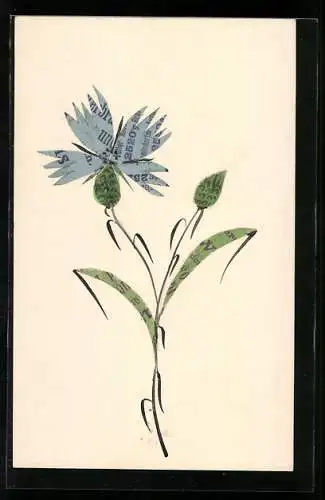 AK Distel aus Lebensmittel-Bezugskarten, Collage