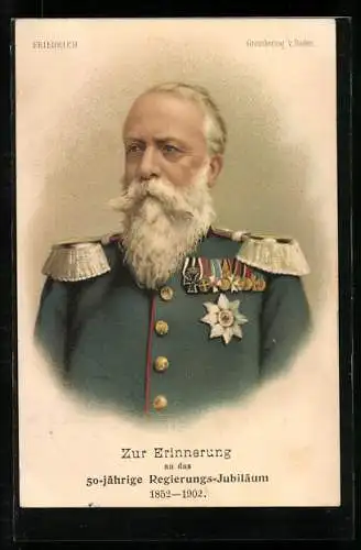 AK Friedrich, Grossherzog von Baden, mit Orden