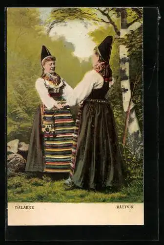 AK Dalarne, Rättvik, Zwei Schwedinnen in Tracht