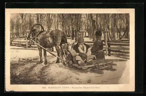 AK Russischer Bauernschlitten