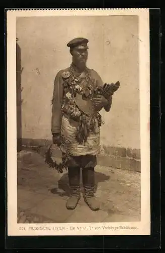 AK Russischer Händler für Vorhänge-Schlösser