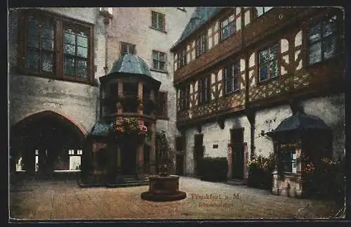 AK Alt-Frankfurt, Römerhöfchen mit Fachwerk