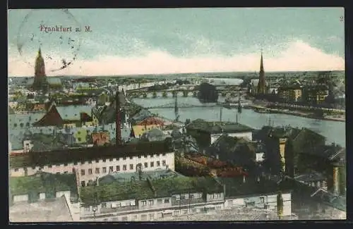 AK Frankfurt a. M., Ortsansicht aus der Vogelschau