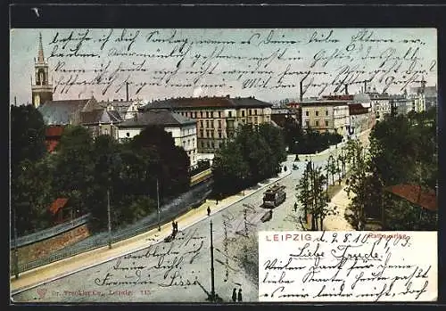 AK Leipzig, Rathausring von oben gesehen