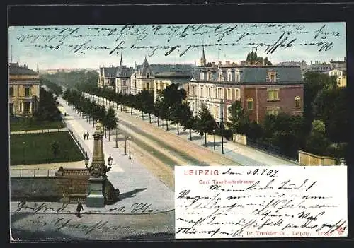 AK Leipzig, Carl Tauchnitzstrasse aus der Vogelschau