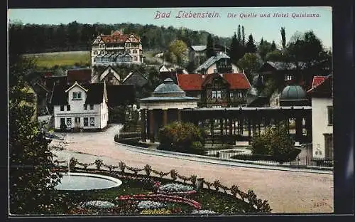 AK Bad Liebenstein, Die Quelle und Hotel Quisisana