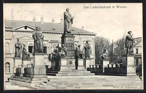 AK Worms a. Rh., Das Lutherdenkmal