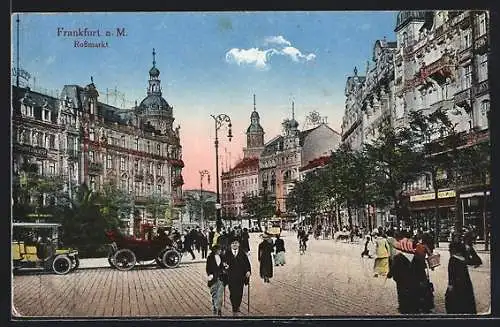 AK Frankfurt a. M., Strassenbahn am Rossmarkt