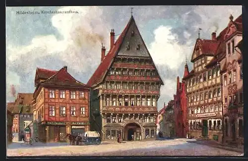 AK Hildesheim, Knochenhaueramthaus, Litfasssäule