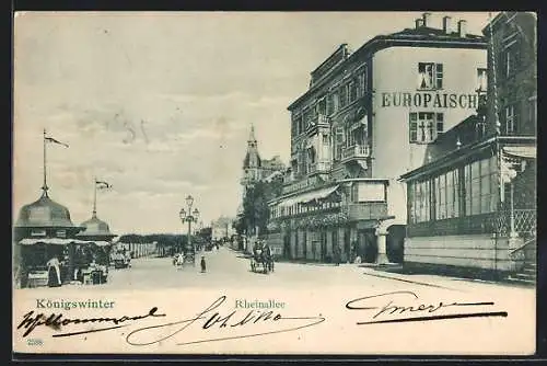 AK Königswinter, Rheinallee, Hotel Europäischer Hof