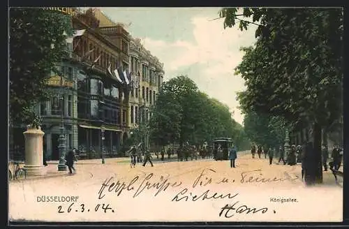 AK Düsseldorf, Strassenbahn in der Königsallee