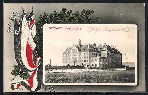 AK München-Giesing, Martinschule im Sonnenschein