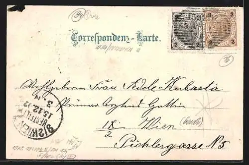 Lithographie Wien, Praterstern mit Denkmal