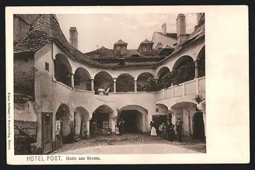 AK Krems a. d. Donau, Teilansicht vom Hotel Post