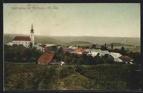 AK Hofkirchen im Mühlkreis, Teilansicht mit Kirche