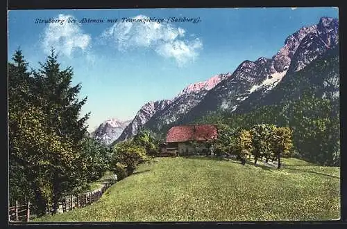 AK Abtenau, Strubberg mit Blick ins Tennengebirge