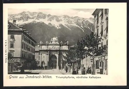 AK Wilten-Innsbruck, Nördliche Kalkalpen mit Triumpfpforte