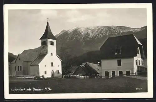 AK Lackenhof am Ötscher, Ortspartie mit Kirche und Ötscher