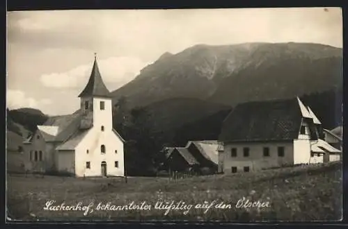 AK Lackenhof am Ötscher, Partie im Ort mit Kirche