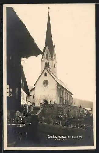 AK St. Lorenzen im Lesachtal, Kirche mit Friedhof