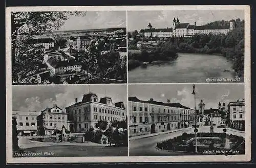 AK Lambach /Ob.-Do., Benediktinerstift, Platz, Platz