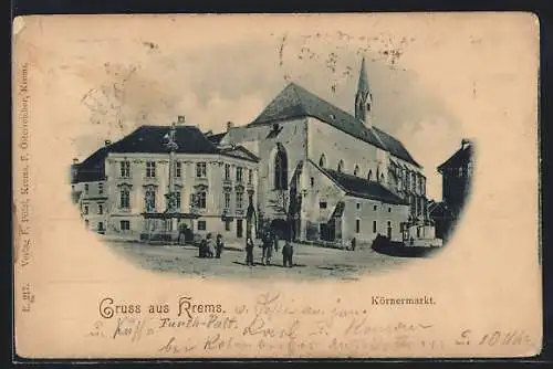 AK Krems /Donau, Körnermarkt mit Kirche