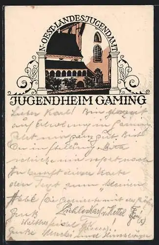 Künstler-AK Gaming /N.-Oest., Jugendheim vom Landesjugendamt
