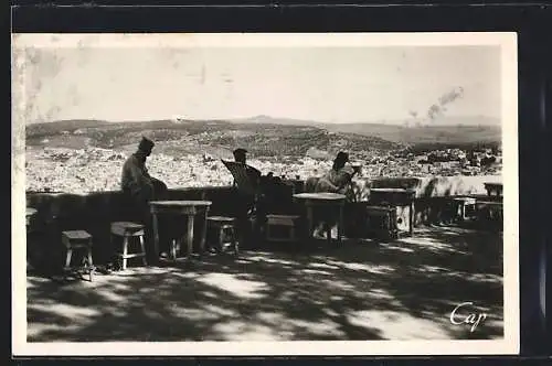 AK Fès, panorama de la Médina pris du café Maure des Mérinides