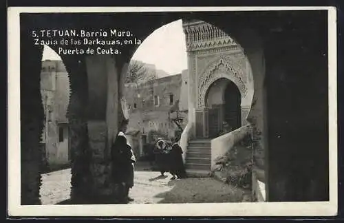 AK Tetuan, Maurisches Stadt-Teil, Die Zauia der Darkauen im Tor Ceuta