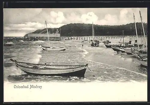 AK Misdroy, Strandpartie mit Segelbooten