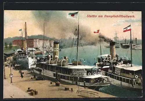 AK Stettin, Partie am Dampfschiffbollwerk