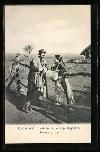 AK Argentinien, Costumbres de Campo, Pelando de Pava