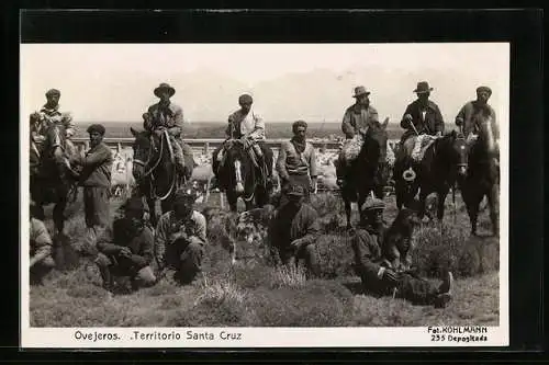 AK Santa Cruz, Ovejeros, Einheimische mit Pferden