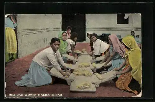 AK Südamerika, Mexican women making bread