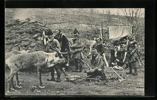 AK Lappen mit Rentier