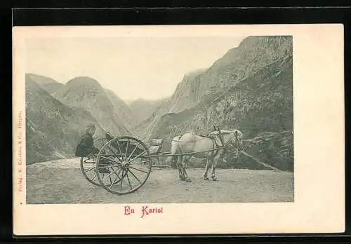 AK Mann auf einem Pferdekarren